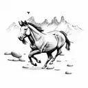 Wyoming bucking horse combined with colorado state flag tattoo design idea