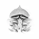 fungus with root system  tattoo design idea