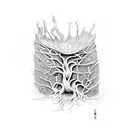 fungus with root system  tattoo design idea