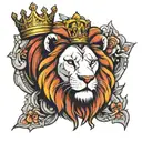 lion and crown tattoo design idea