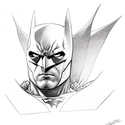 Batman con rosas, lunas y bates de beisball tattoo design idea