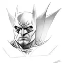 Batman con rosas, lunas y bates de beisball tattoo design idea