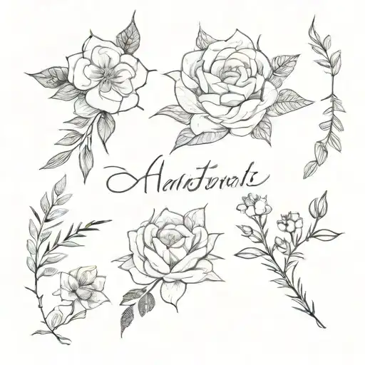 I would like suggestions for minimalist tattoos with the names of my daughters Malu and Bia tattoo design idea