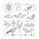 I would like suggestions for minimalist tattoos with the names of my daughters Malu and Bia tattoo design idea