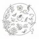 I would like suggestions for minimalist tattoos with the names of my daughters Malu and Bia tattoo design idea