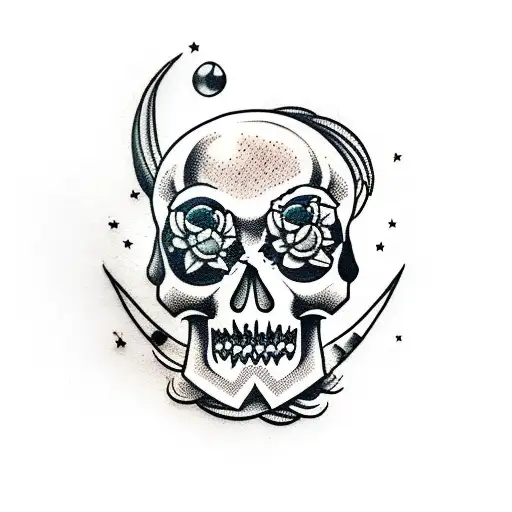 negroni with skull  tattoo design idea
