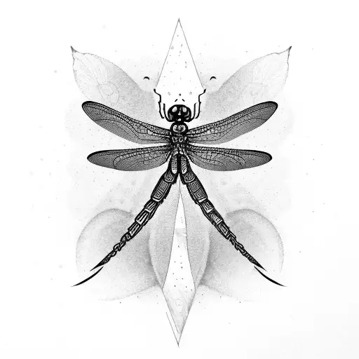 dragonfly and lotus tattoo design idea