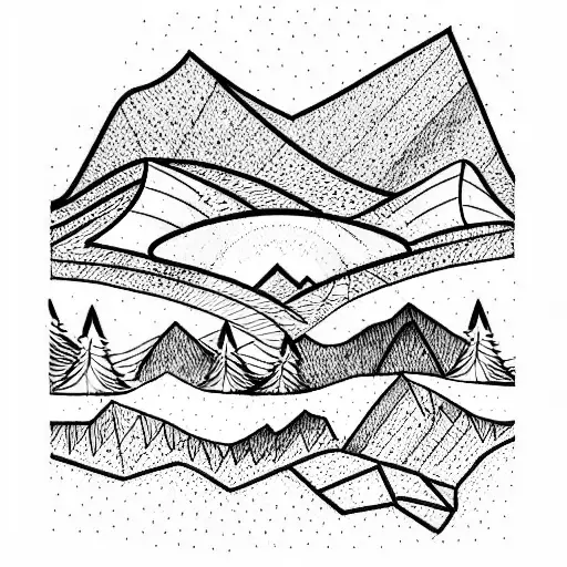 Mountain Scene tattoo design idea
