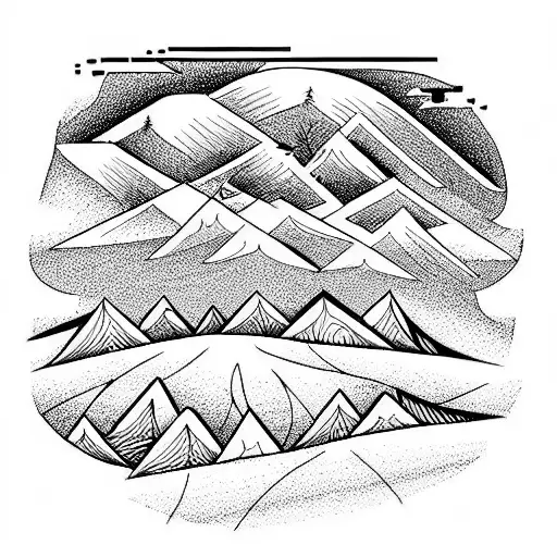 Mountain Scene tattoo design idea