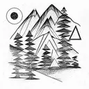 Mountain Scene tattoo design idea