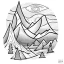 Mountain Scene tattoo design idea