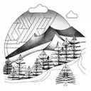 Mountain Scene tattoo design idea
