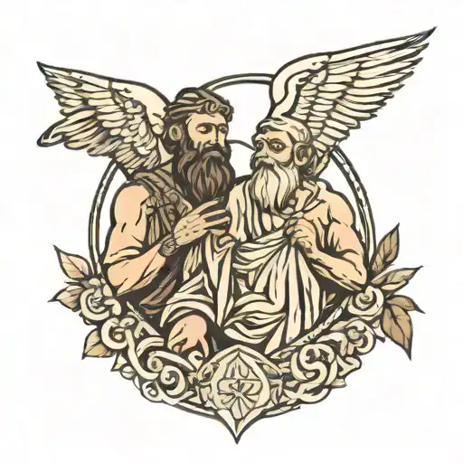 Abraham and Isaac biblical tattoo design idea
