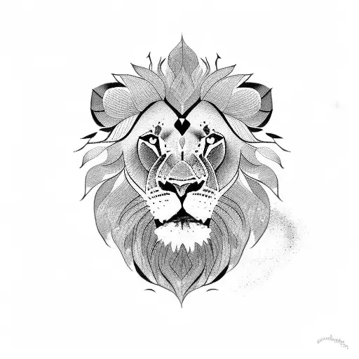 lion in Punjab tattoo design idea