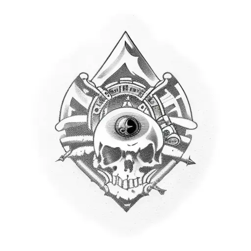 special forces with nucular bomb behind tattoo design idea