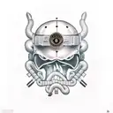 special forces with nucular bomb behind tattoo design idea