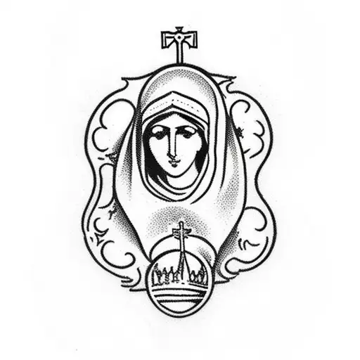 virgin mary byzantine tattoo design idea