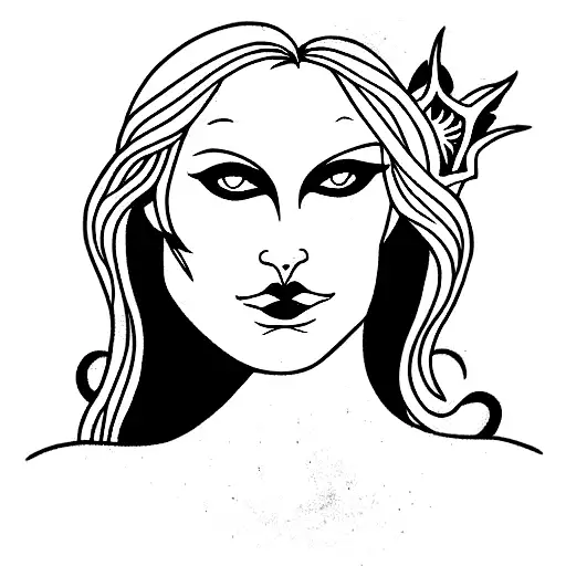 hel queen of the underworld  tattoo design idea