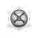 knife with sushi tattoo design idea