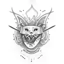 knife with sushi tattoo design idea