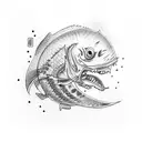 knife with sushi tattoo design idea