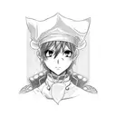 A chef's knife with anime-inspired engravings tattoo design idea