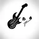 cartoon ghost playing electric guitar tattoo design idea