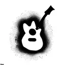 cartoon ghost playing electric guitar tattoo design idea
