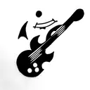 cartoon ghost playing electric guitar tattoo design idea