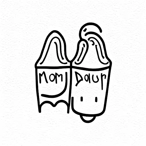 cute , small , fun , adventures ,mother daughter tattoo  tattoo design idea