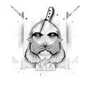 chef knife, htown inspired tattoo design idea