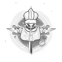 chef knife, htown inspired tattoo design idea