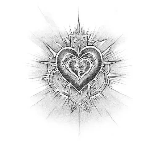 Sacred Heart tattoo design idea
