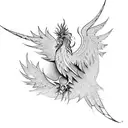 Phoenix broken chains tattoo design idea