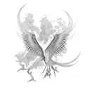 Phoenix broken chains tattoo design idea