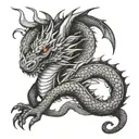 dragon with number 8 tattoo design idea