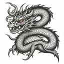 dragon with number 8 tattoo design idea