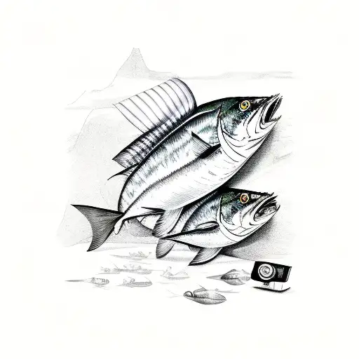 mackerel canabis tattoo design idea