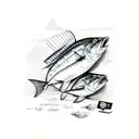 mackerel canabis tattoo design idea