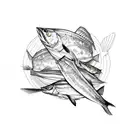 mackerel canabis tattoo design idea