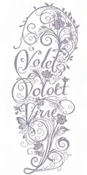 VIOLET TEXT CURSIVE tattoo design idea