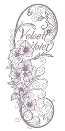 VIOLET TEXT CURSIVE tattoo design idea