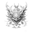 demon slayer and studio Ghibli  tattoo design idea