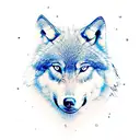 wolf and moon tattoo design idea