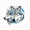 wolf and moon tattoo design idea