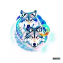 wolf and moon tattoo design idea