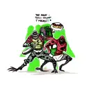 The ninja turtles as zombies/skeletons eating pizza tattoo design idea