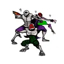 The ninja turtles as zombies/skeletons eating pizza tattoo design idea