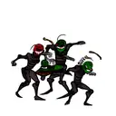 The ninja turtles as zombies/skeletons eating pizza tattoo design idea