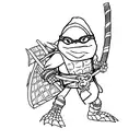 Ninja turtle as skeleton tattoo design idea